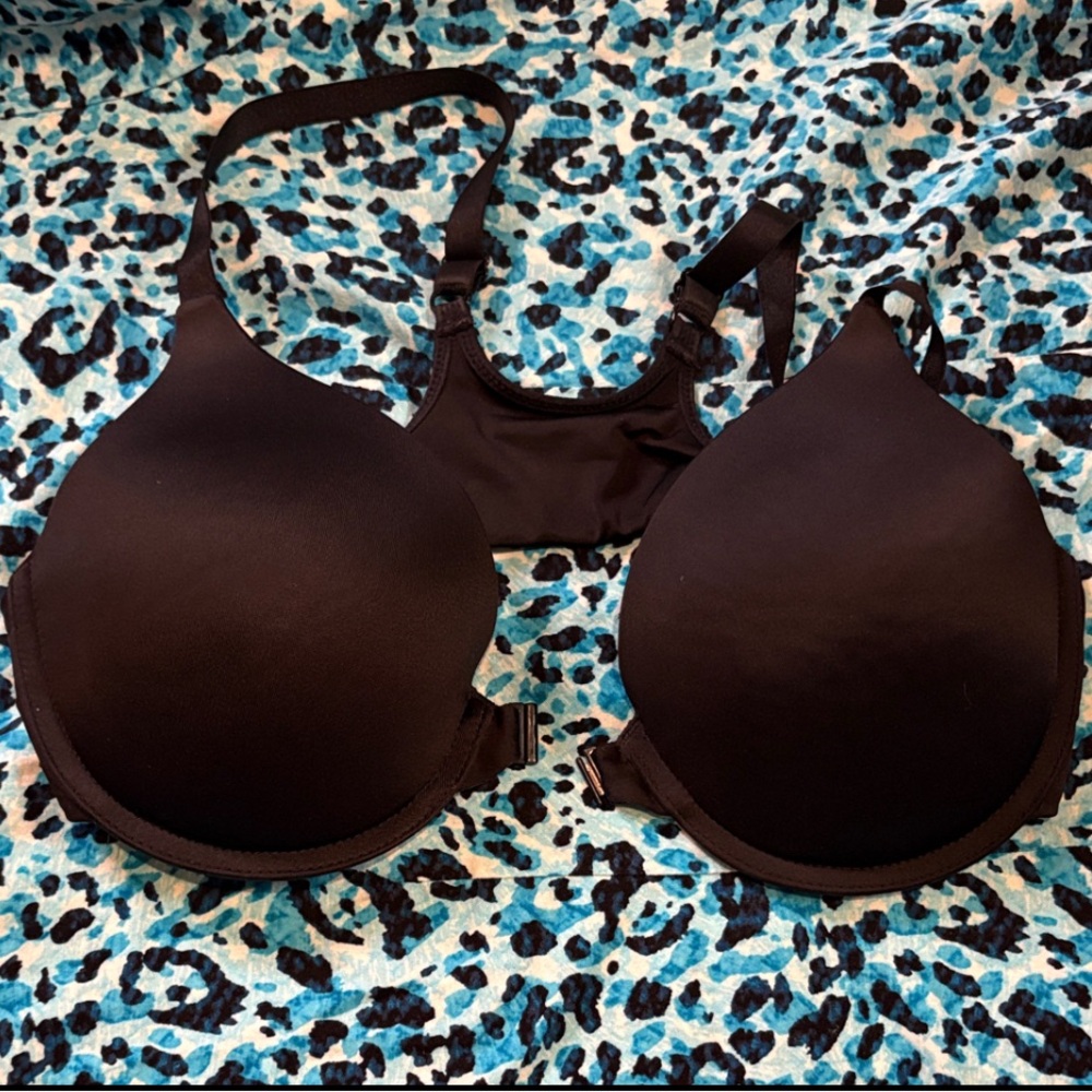 Jones New York FRONT closure Smooth Y Back Black Bra Sz 38C